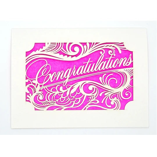 Laser Cut Greeting Card: Congratulations Filigree