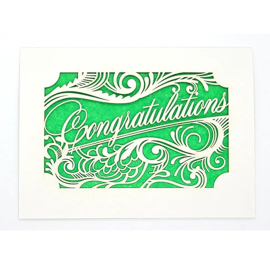 Laser Cut Greeting Card: Congratulations Filigree