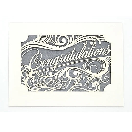 Laser Cut Greeting Card: Congratulations Filigree