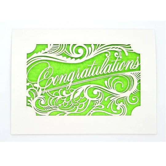 Laser Cut Greeting Card: Congratulations Filigree