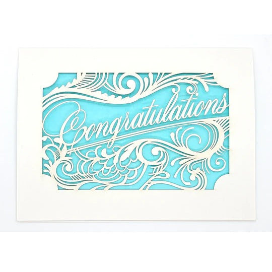 Laser Cut Greeting Card: Congratulations Filigree