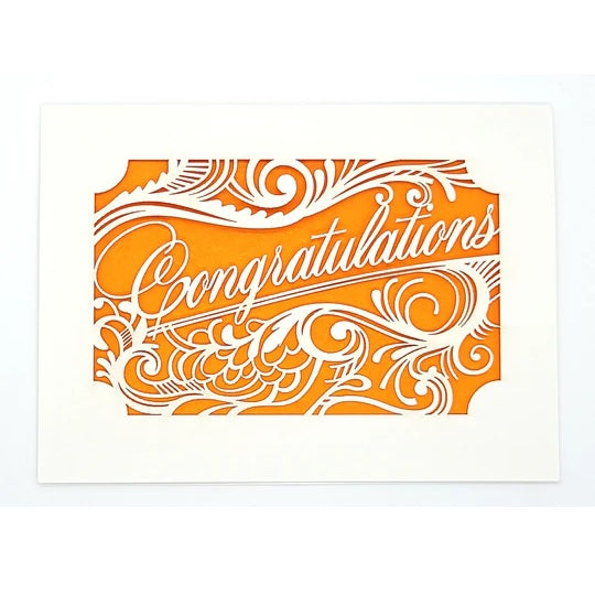 Laser Cut Greeting Card: Congratulations Filigree