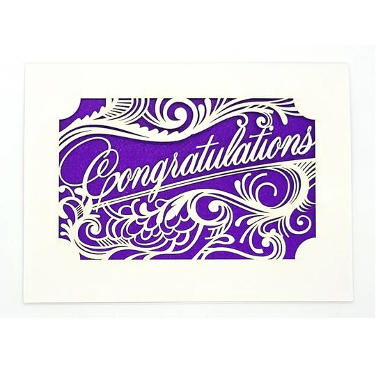 Laser Cut Greeting Card: Congratulations Filigree