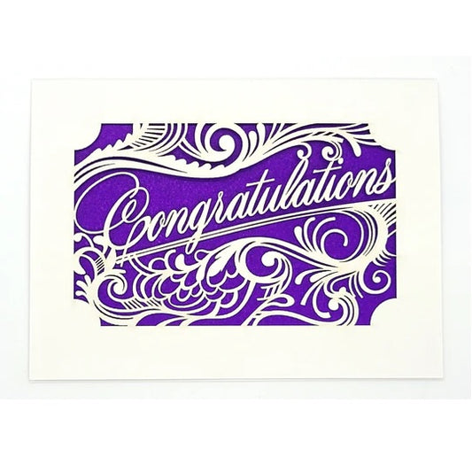 Laser Cut Greeting Card: Congratulations Filigree
