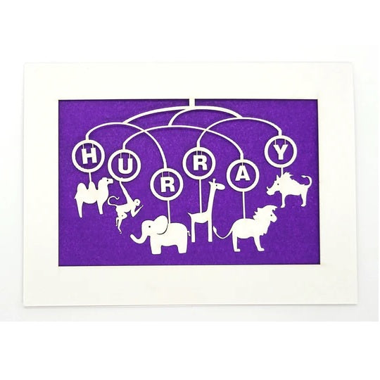 Laser Cut Greeting Card: Hurray