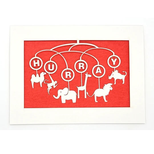 Laser Cut Greeting Card: Hurray