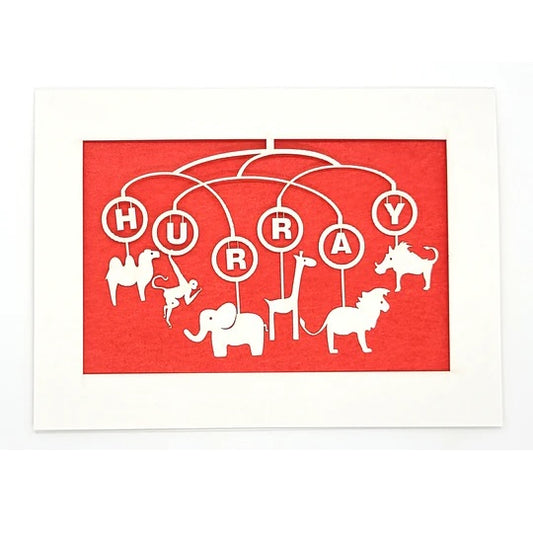 Laser Cut Greeting Card: Hurray