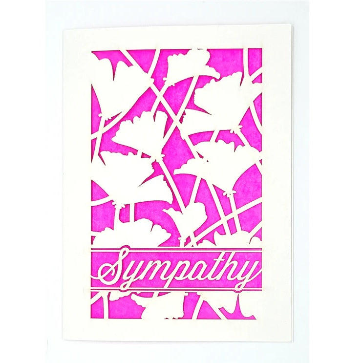 Laser Cut Greeting Card: Sympathy Poppies
