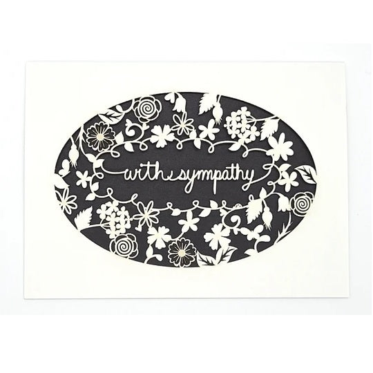 Laser Cut Greeting Card: With Sympathy Wreath
