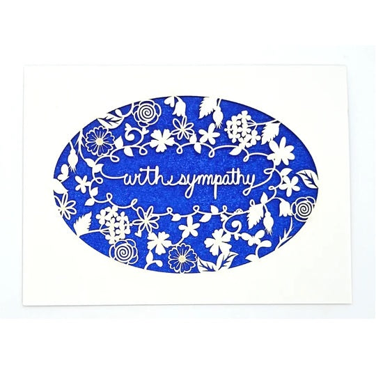 Laser Cut Greeting Card: With Sympathy Wreath