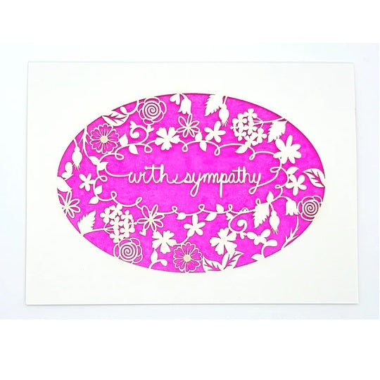 Laser Cut Greeting Card: With Sympathy Wreath