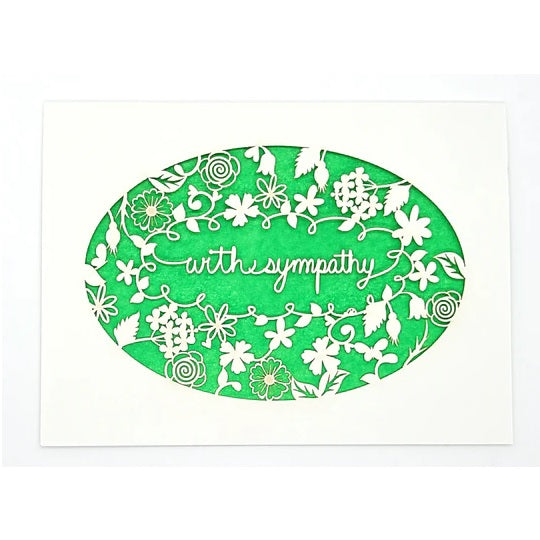Laser Cut Greeting Card: With Sympathy Wreath
