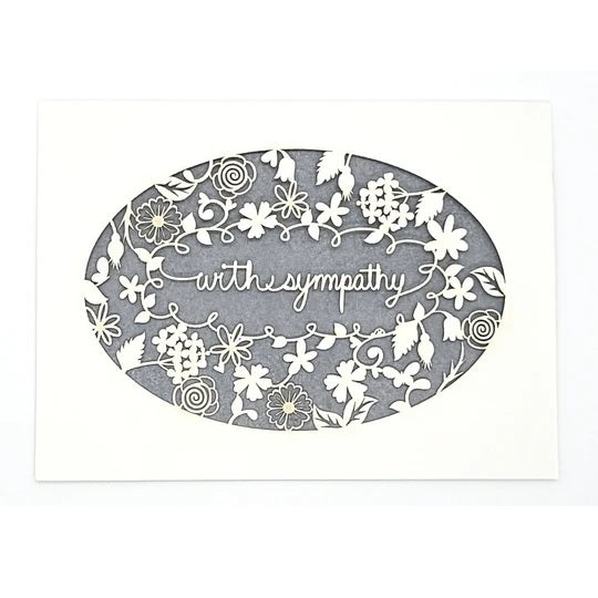 Laser Cut Greeting Card: With Sympathy Wreath