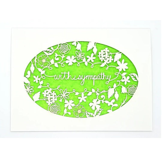 Laser Cut Greeting Card: With Sympathy Wreath