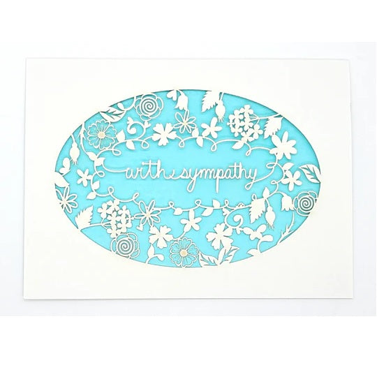 Laser Cut Greeting Card: With Sympathy Wreath