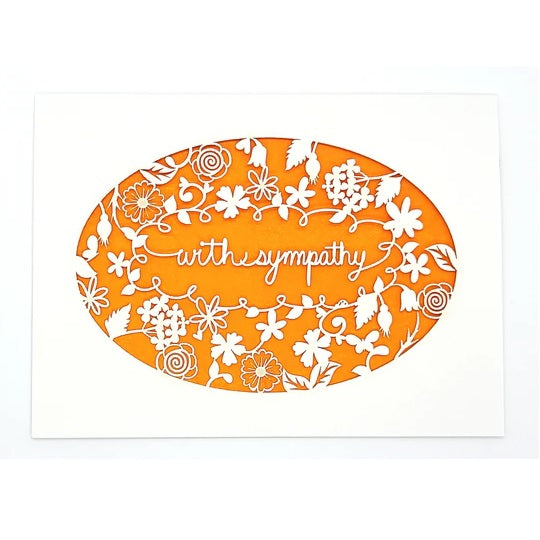 Laser Cut Greeting Card: With Sympathy Wreath