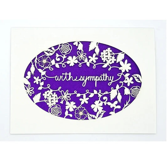Laser Cut Greeting Card: With Sympathy Wreath