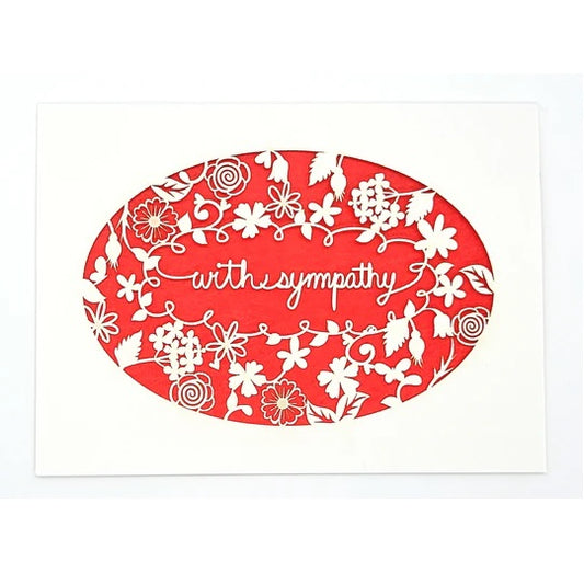 Laser Cut Greeting Card: With Sympathy Wreath
