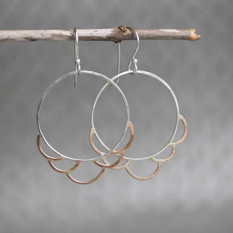 Dharma Hoop Earrings in Mixed Metals