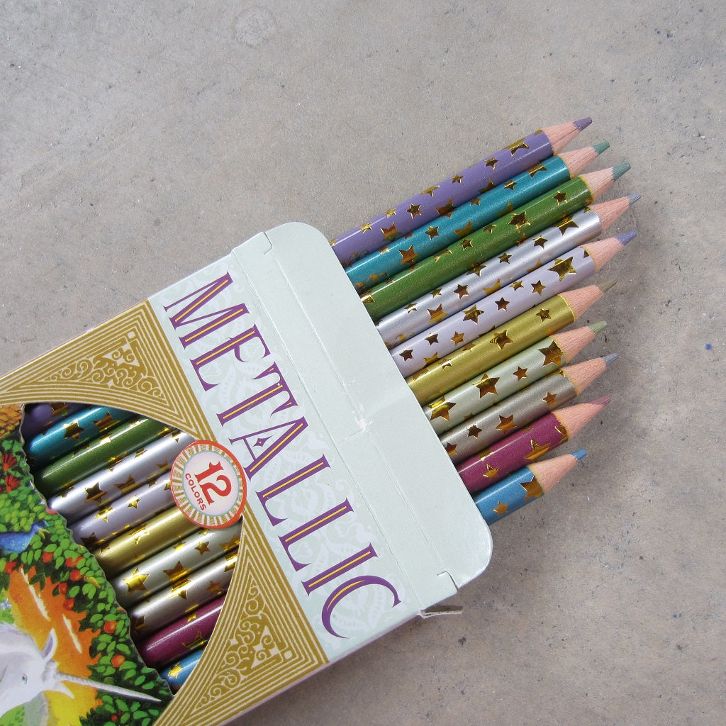 Colored Pencils: 12 Unicorn Metallic