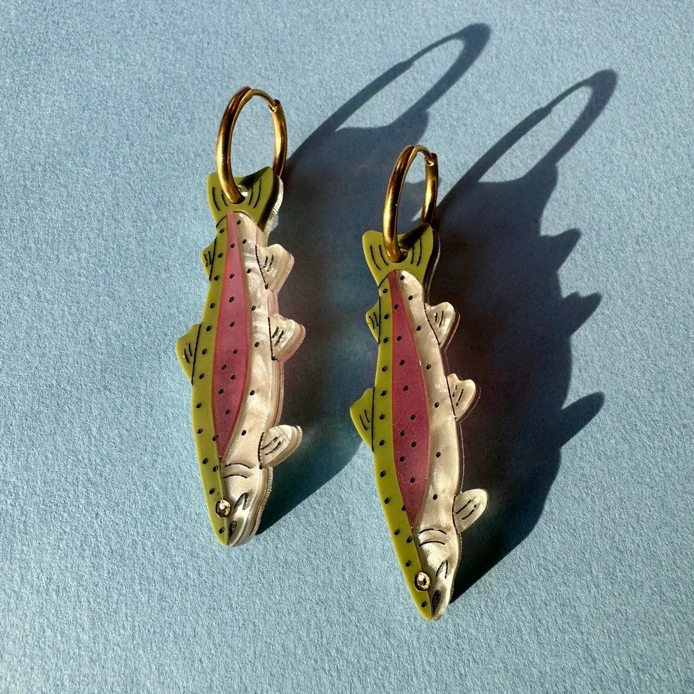 Rainbow Trout Acrylic Earrings