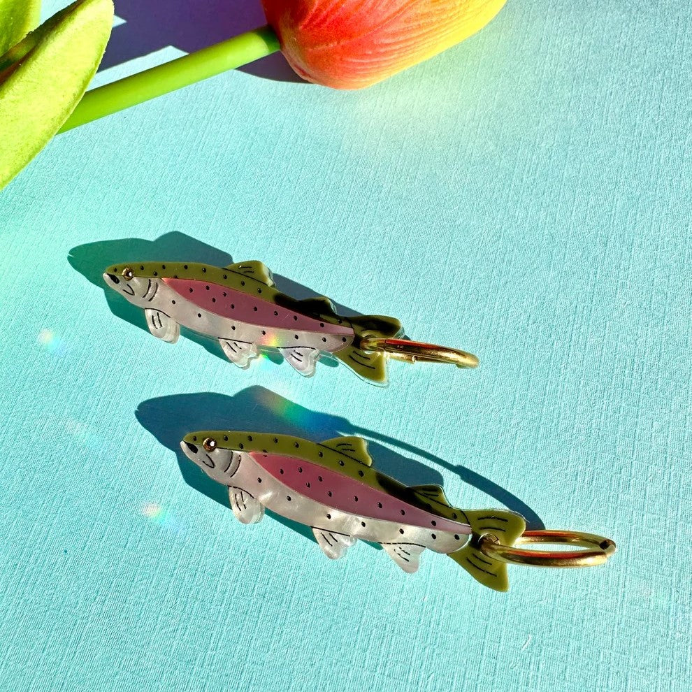 Rainbow Trout Acrylic Earrings