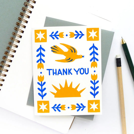 Greeting Card: Folk Thank You