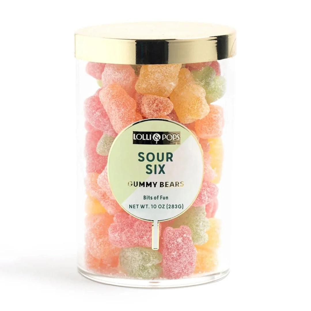 Sour Six Medium Gummy Bears Tube