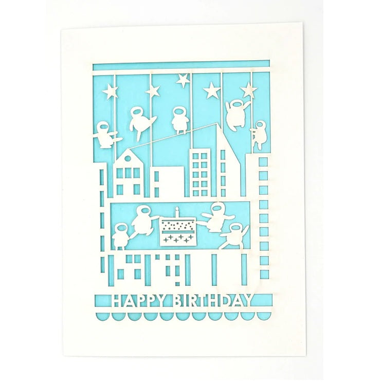 Laser Cut Greeting Card: Happy Birthday Ninjas