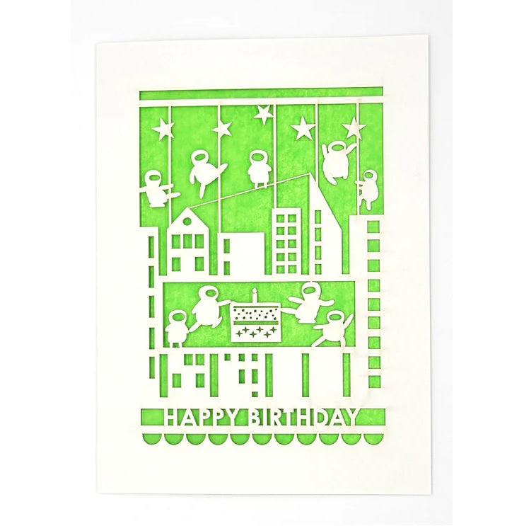 Laser Cut Greeting Card: Happy Birthday Ninjas