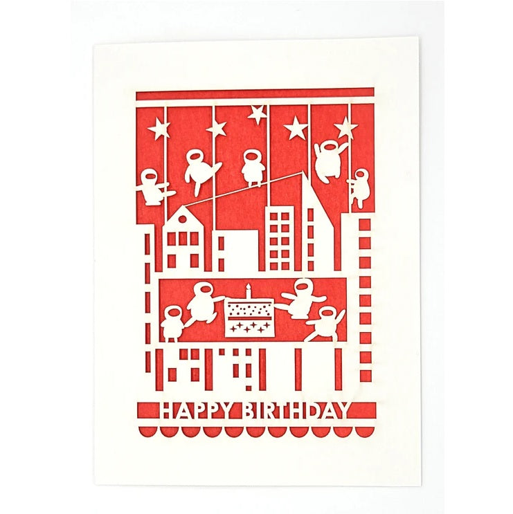 Laser Cut Greeting Card: Happy Birthday Ninjas