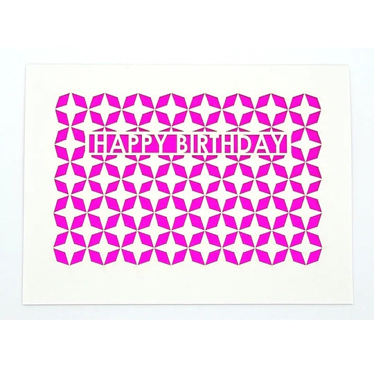 Laser Cut Greeting Card: Happy Birthday Diamonds