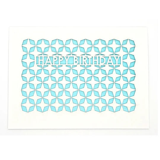 Laser Cut Greeting Card: Happy Birthday Diamonds