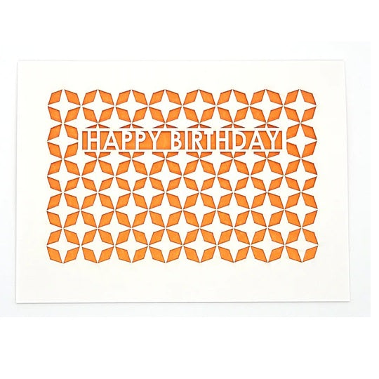 Laser Cut Greeting Card: Happy Birthday Diamonds