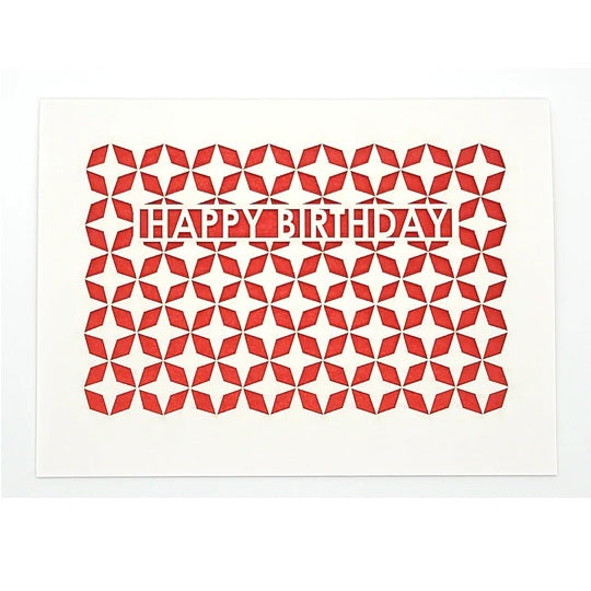 Laser Cut Greeting Card: Happy Birthday Diamonds