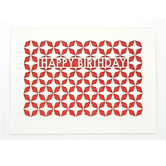 Laser Cut Greeting Card: Happy Birthday Diamonds