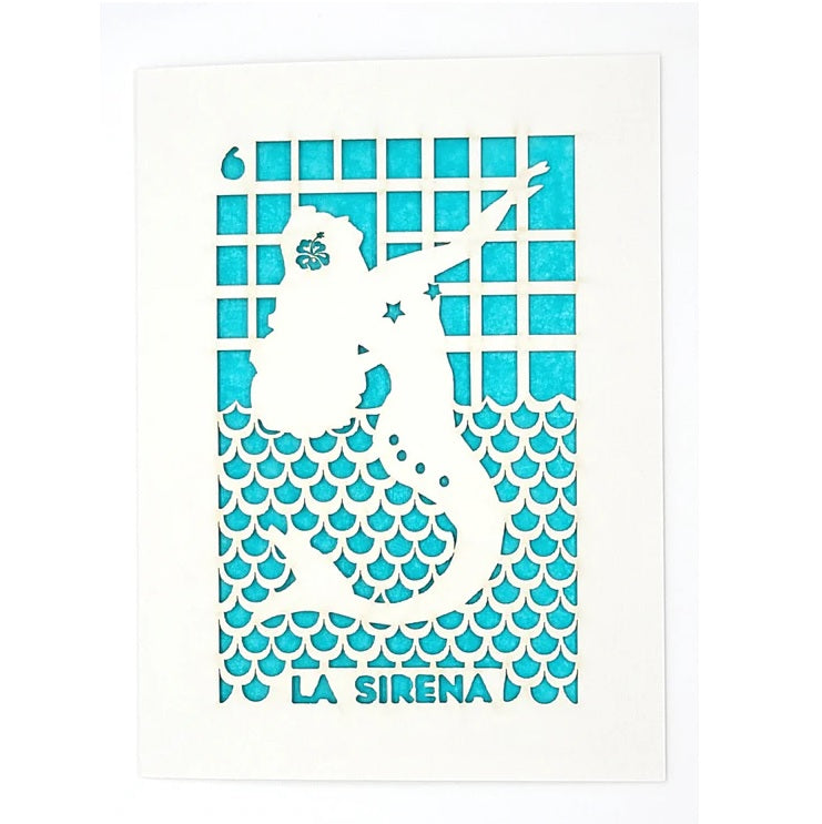Laser Cut Greeting Card: La Sirena Loteria