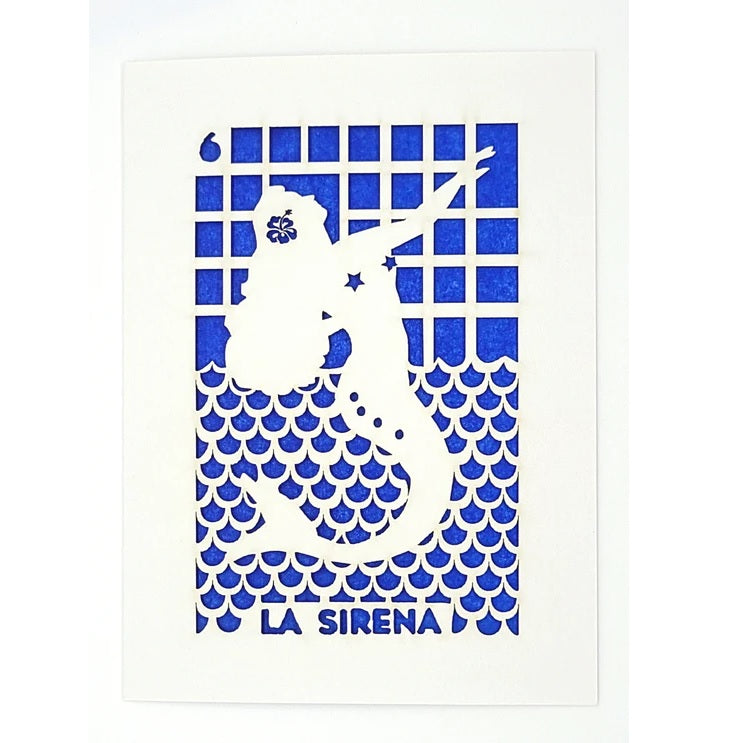 Laser Cut Greeting Card: La Sirena Loteria