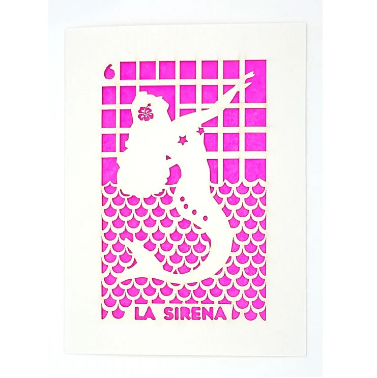 Laser Cut Greeting Card: La Sirena Loteria