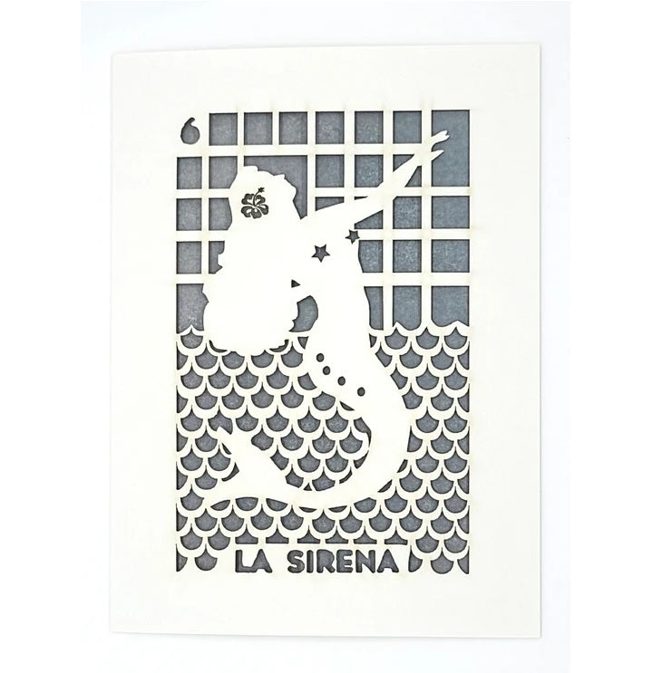 Laser Cut Greeting Card: La Sirena Loteria