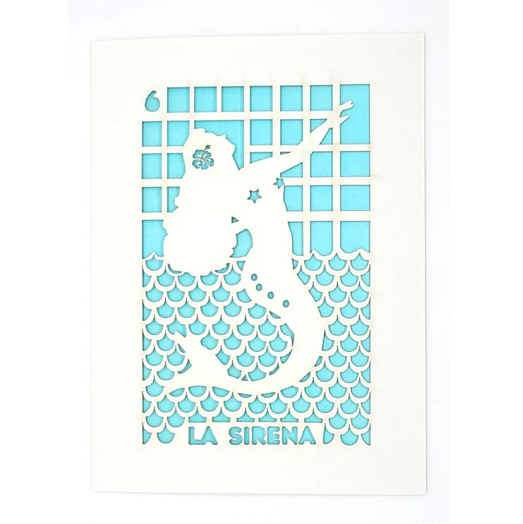 Laser Cut Greeting Card: La Sirena Loteria