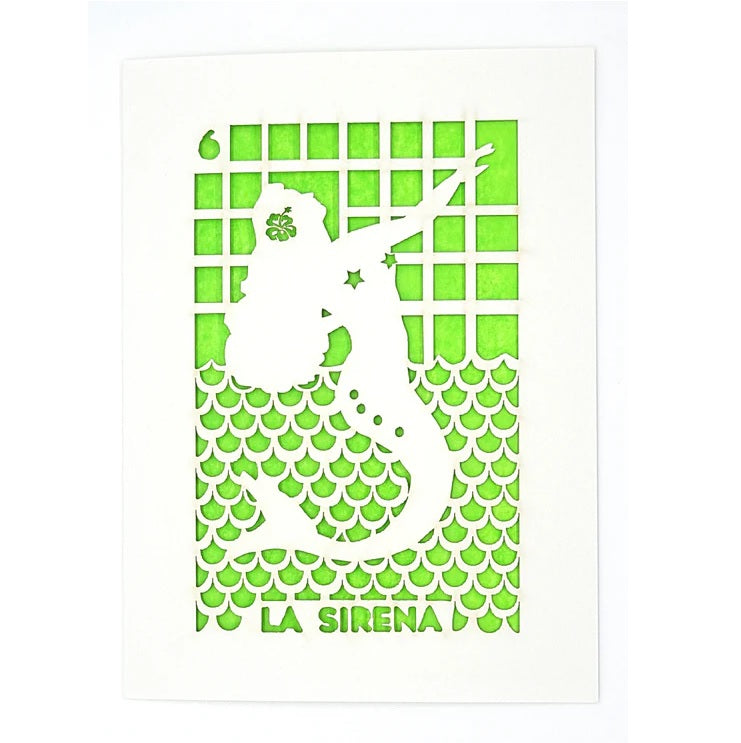 Laser Cut Greeting Card: La Sirena Loteria