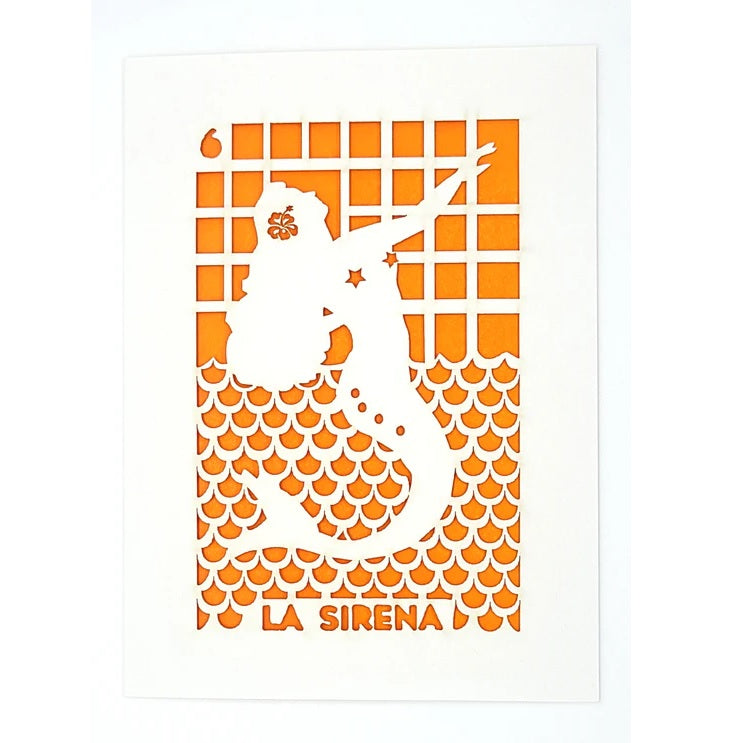Laser Cut Greeting Card: La Sirena Loteria