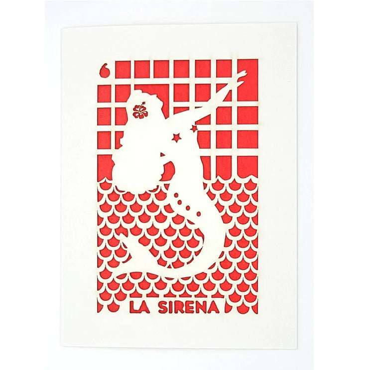 Laser Cut Greeting Card: La Sirena Loteria