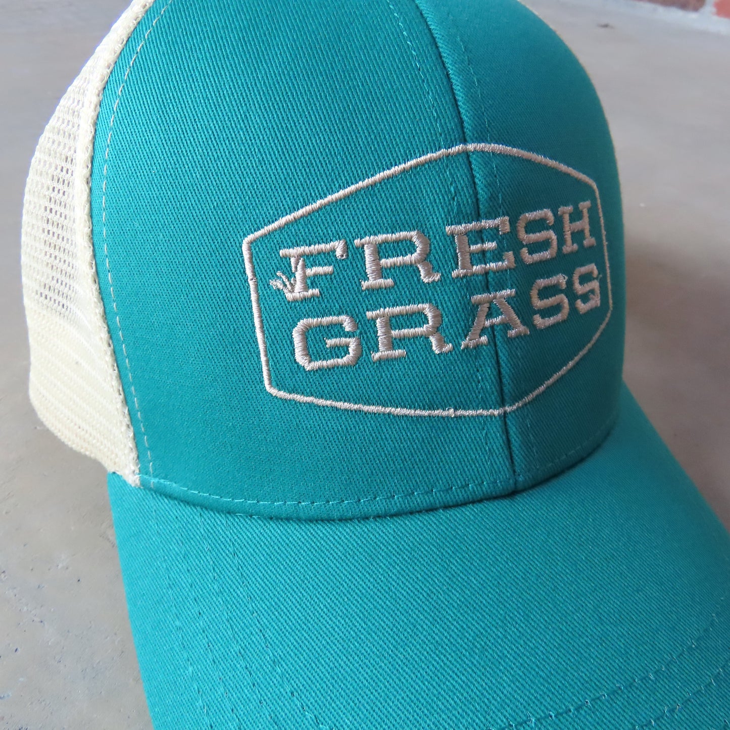 FreshGrass Trucker Hat: Leafy Logo