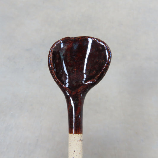 Handmade Ceramic Spoon: Dark Brown