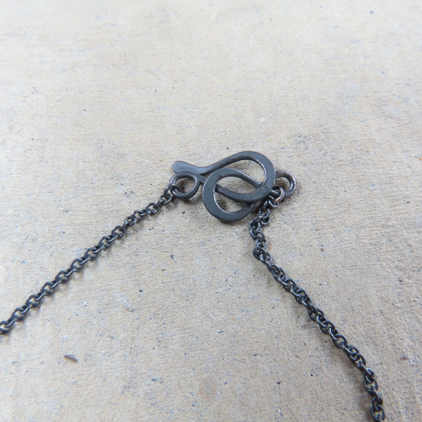 Long Petal Pod Necklace in 18K Gold Vermeil with Oxidized Chain