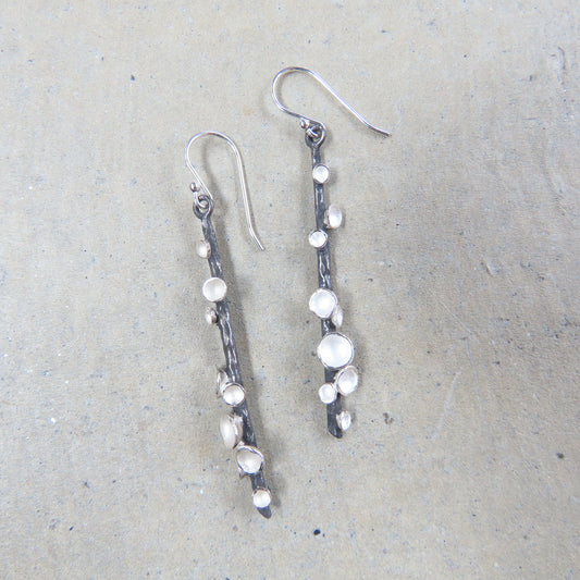 Long Stick Pod Earrings in Sterling Silver