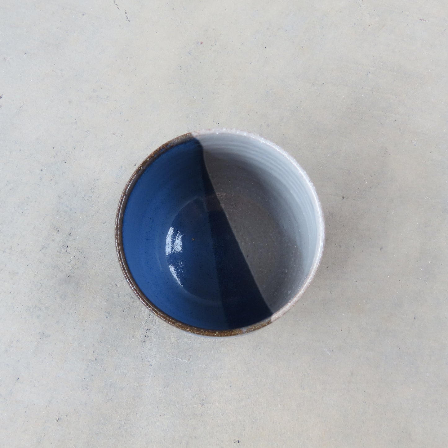 Medium Handmade Ceramic Tumbler: Equality Cobalt Blue and White