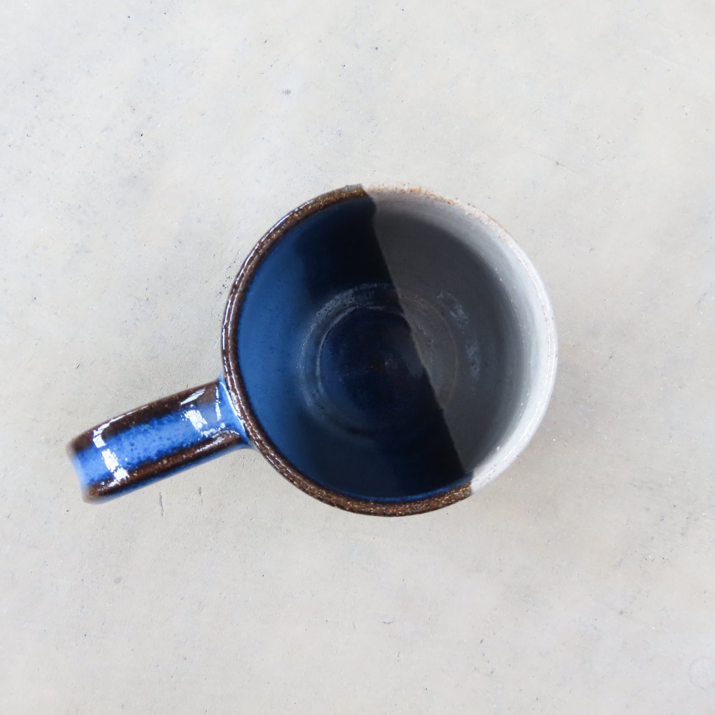 Medium Handmade Ceramic Mug: Equality Cobalt and White
